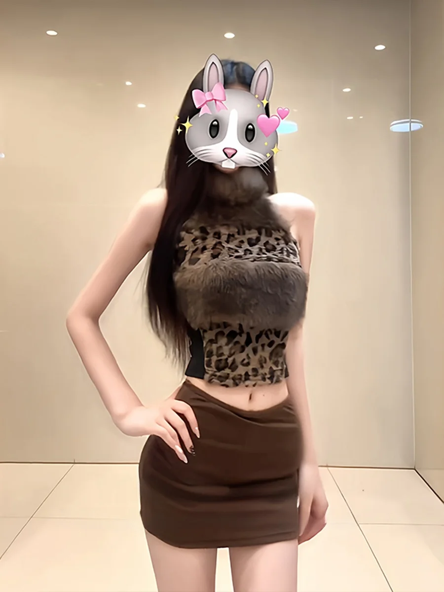 

Сексуальный комплект из двух предметов: жилет с леопардовым принтом и юбка с высокой талией для женщин, модный, уникальный, красивый.