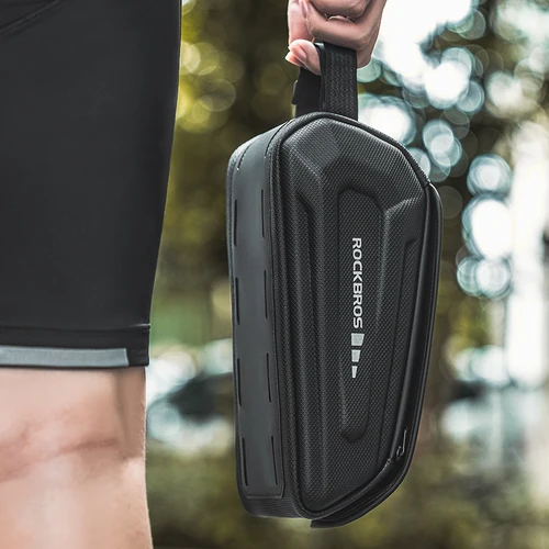 Imagen 2 del producto ROCKBROS-bolsa para bicicleta de 1,7 l, bolsa para teléfono, marco frontal impermeable, bolsa para ciclismo, funda para pantalla táctil, soporte, carcasa dura, accesorios para bicicleta de montaña