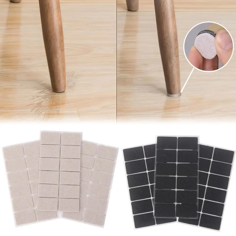 12Pcs/Sheet Table Leg Cover Felt Chair Leg Pads Floor Protector Self Adhesive Bumper Pads Home Furniture Accessory Mute