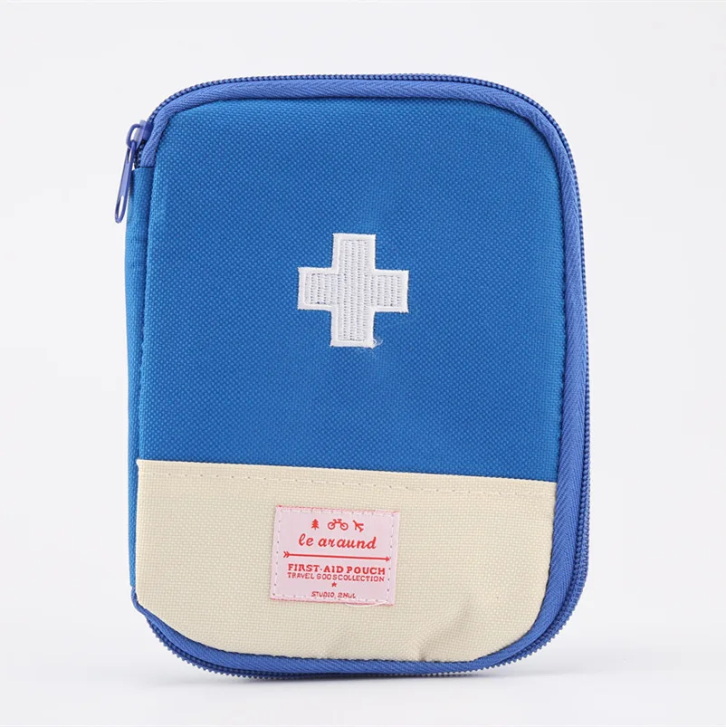 Mini Kit de primeros auxilios portátil con cierre de cremallera, bolsa médica pequeña de moda para viajes al aire libre, almacenamiento de medicamentos