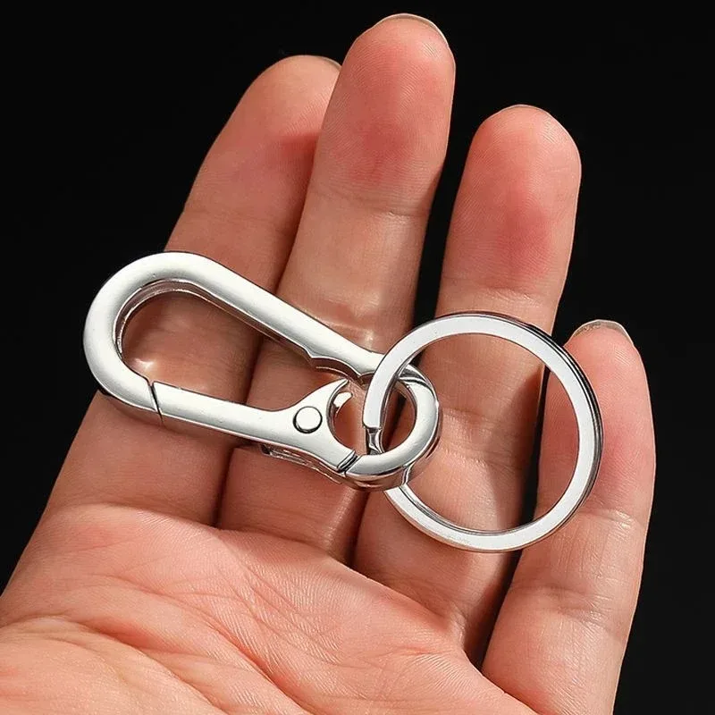 1/5pcs Gourd Buckle Keychains Climbing Hook Stainless Steel Car Strong Carabiner Shape Keychain Metal Zinc Alloy Key Holder Ring