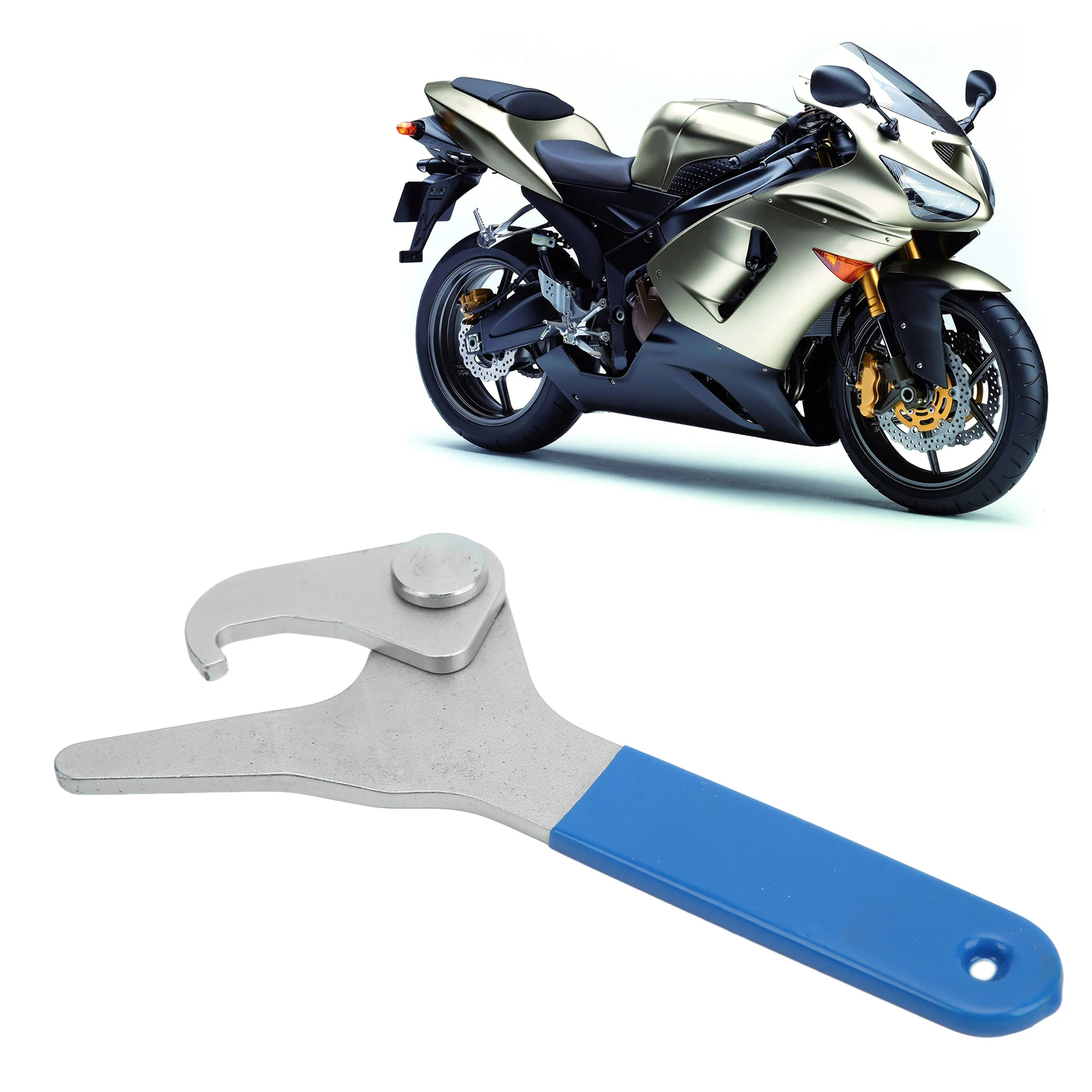 Motorcycle Shock Wrench Motorcycle Shock Spanner Wrench Adjustable Hooked Jaw Anti Slip for 35mm‑75mm Spring Collars