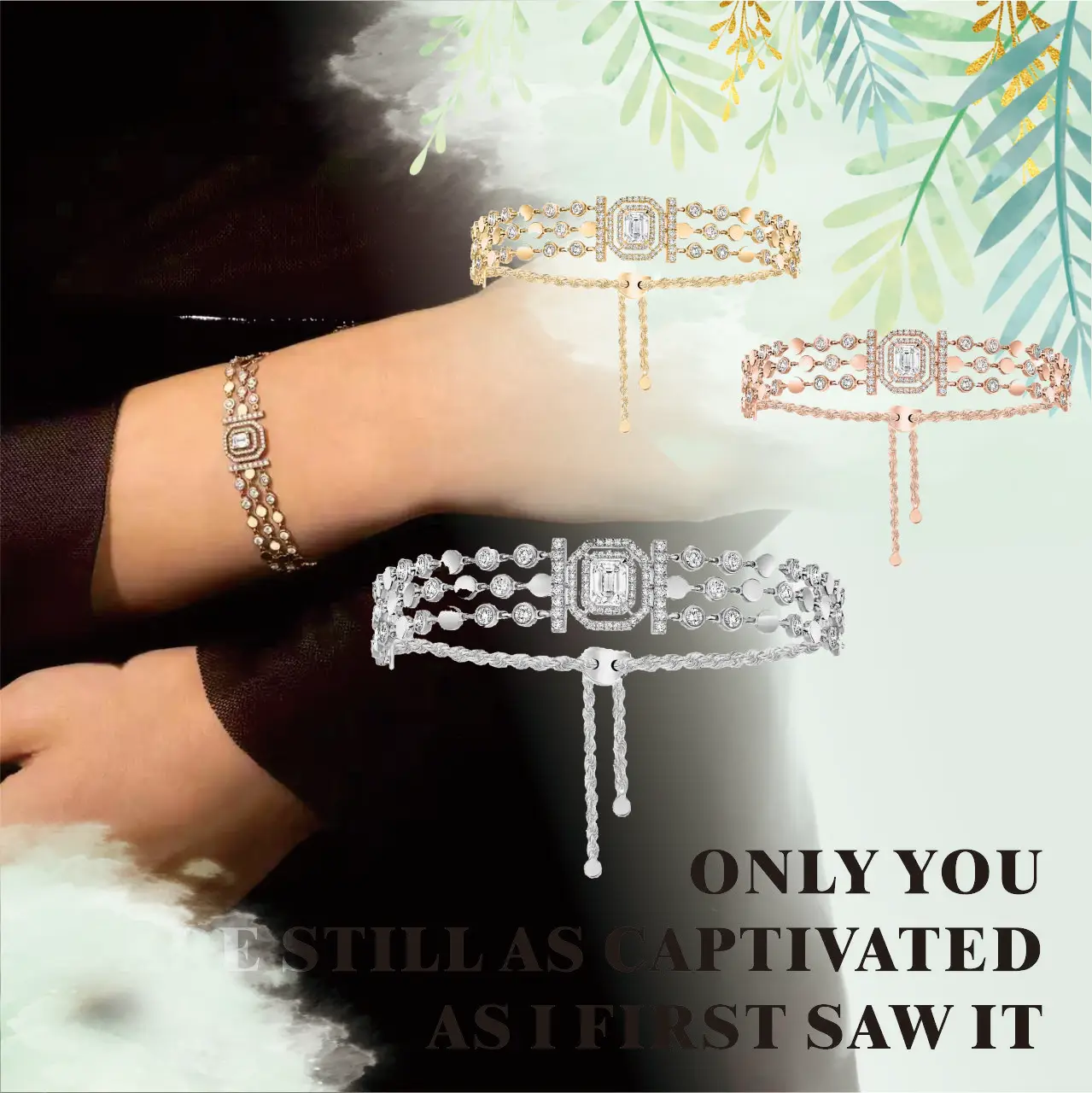 

Fashionable Classic Messik - Home Style Pure Silver s925 Elegant D-VIBES Series Multi Row Diamond Set Exquisite Bracelet