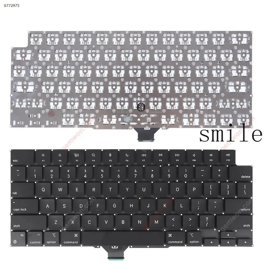 

Клавиатура для ноутбука Apple Macbook Pro 14'' 16'' M1 A2442 A2485 2021, черная, американская раскладка