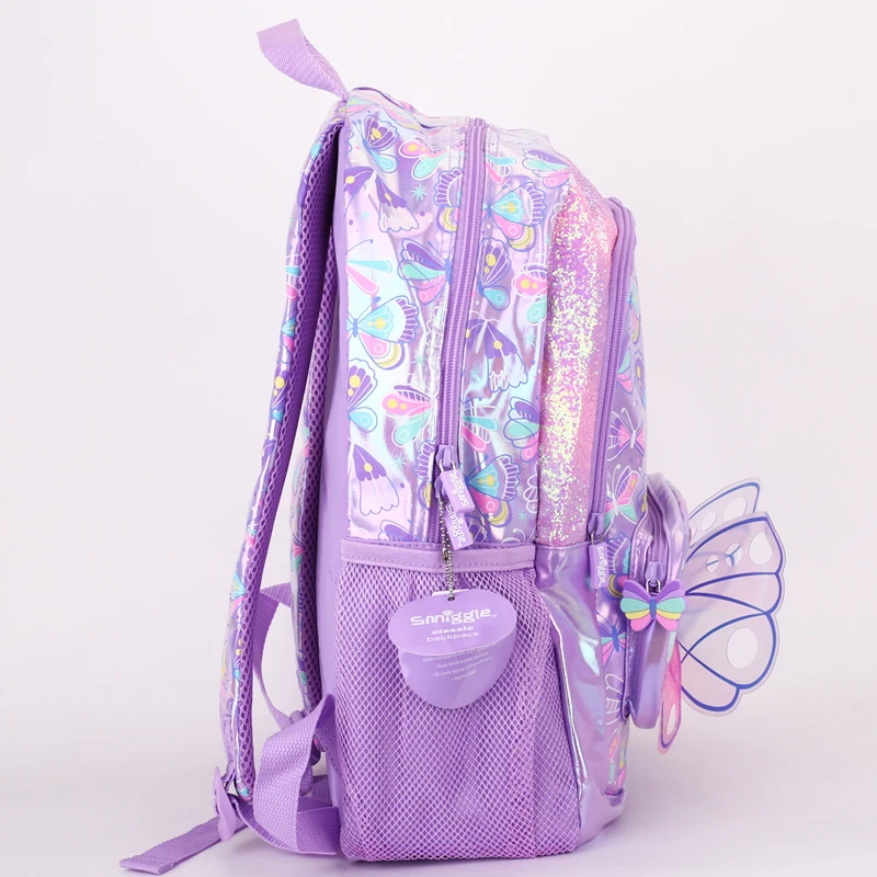 Smiggle Primary School Student Large Capacity Ultra Light Weight Reducing Butterfly Style Stationery Girl Backpack