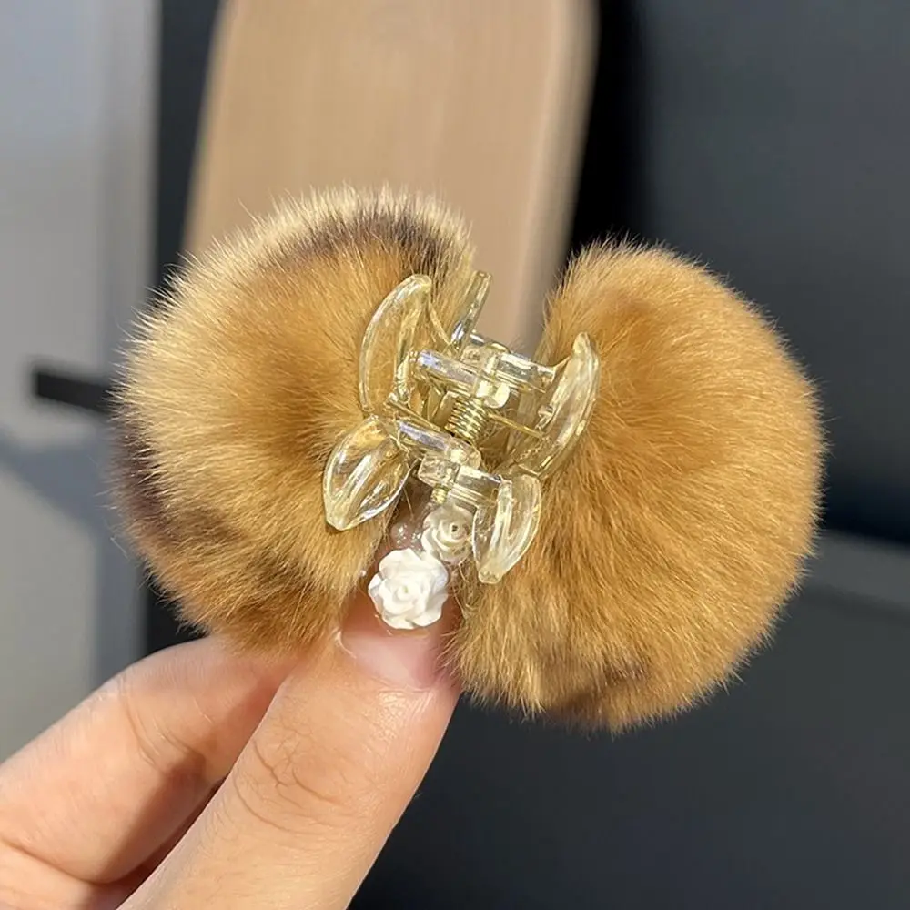 Winter Solid Color Leopard Print High Ponytail Fixed Clip Korean Style Hair Clip Small Hairpin Child Headwear  Hair Claw
