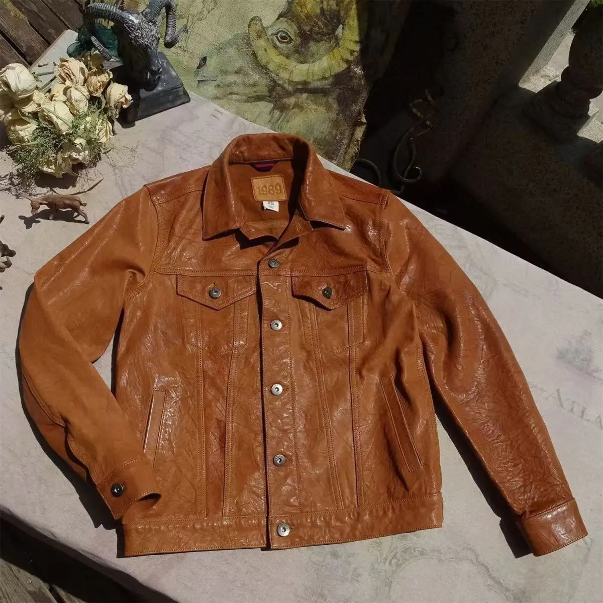 

Мужская куртка-байкер в стиле ретро из искусственной кожи, без западного ковбойского стиля, крутая, для осени и зимы, молодежная, модная, с длинными рукавами