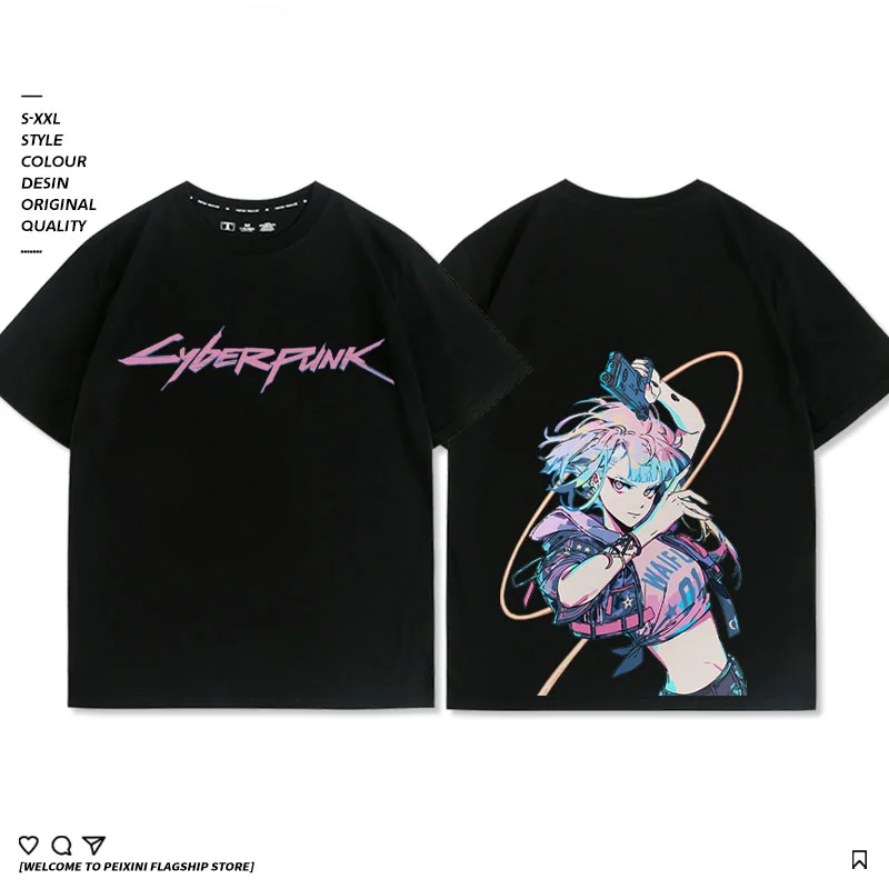 Fashion brand y2k Cyberpunk Lucy Rebecca Free Hip Hop women's Men's T-shirt top Comfortable pure cotton gothic  harajuku