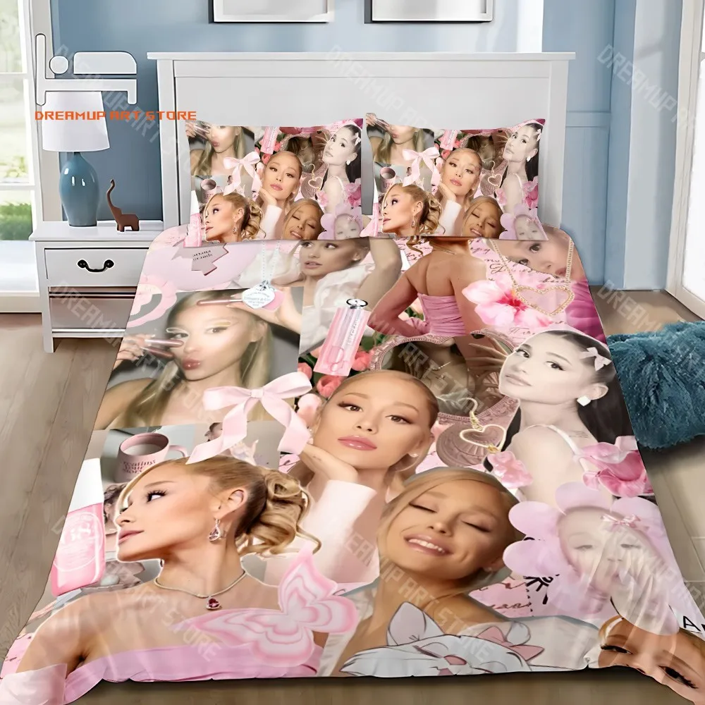 2026 Singer Duvet Pillowcase Bedding Set Adult Boy A-Ariana G-Grande Girl Bedroom Decoration Children Gift Single Double Large S