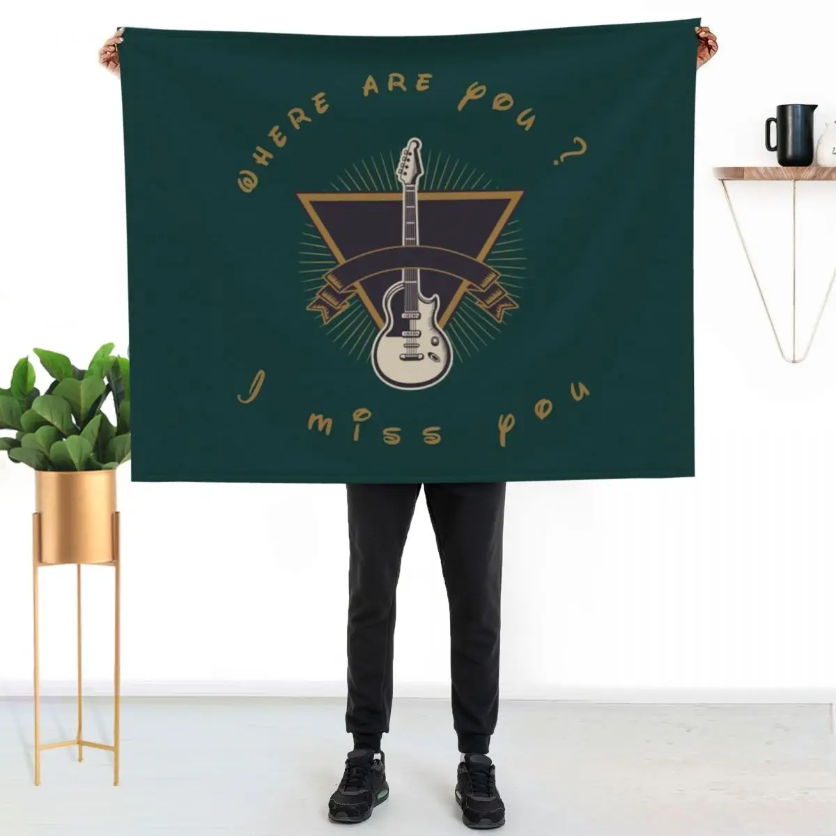 Guitar Where are you Rock B-182 Throw Blanket Decorative Sofas Kid'S Flannels Nap Soft Beds Picnic Blankets