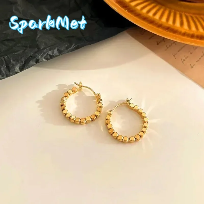 

Серьги SparkmetNew: легкие, роскошные, из настоящего золота 9999 пробы (24K), в форме маленьких сахарных кубиков, круглые и квадратные, универсальные.