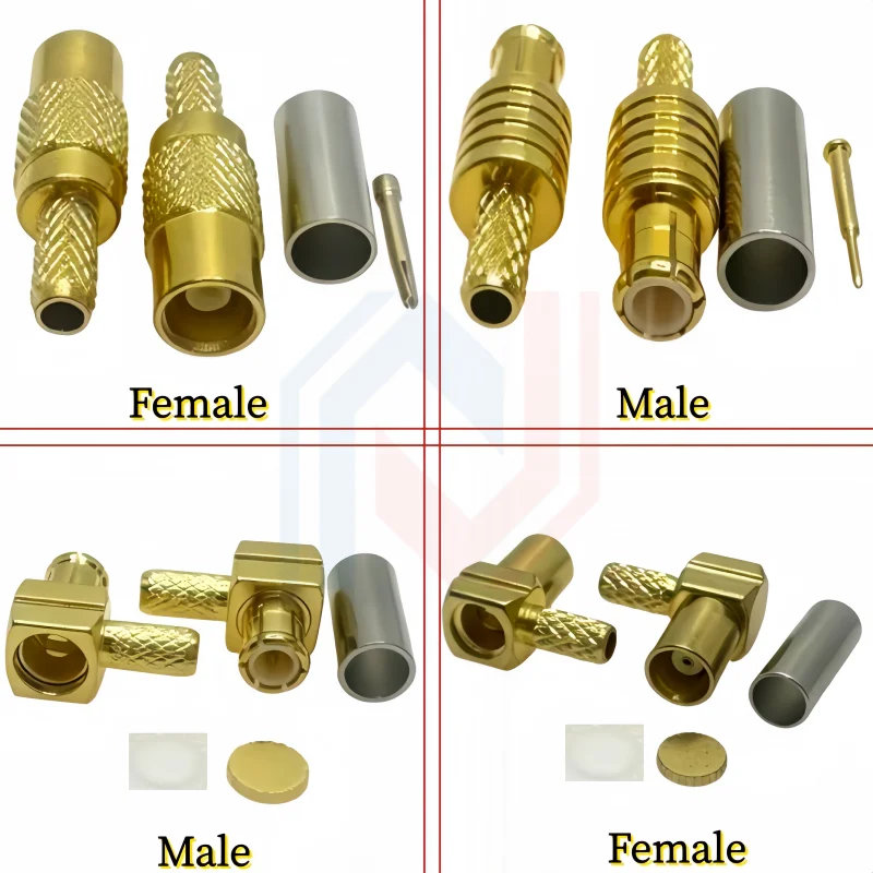 MCX Male Female Plug Jack  RF Coax Connector Crimp  for RG316  Cable Straight  Right  Angle  Goldplated Terminal