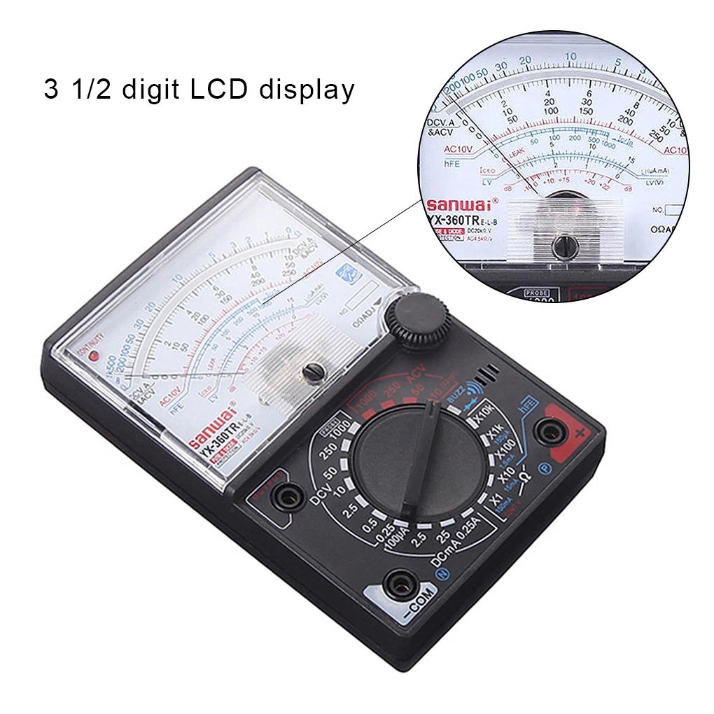 Analog Multimeter Portable Professional Replacement Battery Powered Adjustable Knob Control Electrician Voltmeter Tool