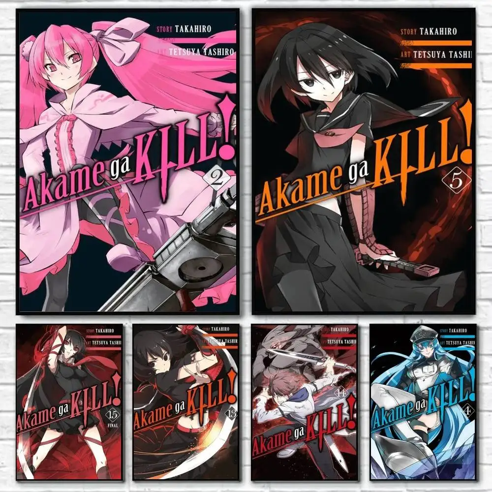 Akame ga Kill! Manga   Poster Waterproof HD Art Wall Decal Self-Adhesive Print