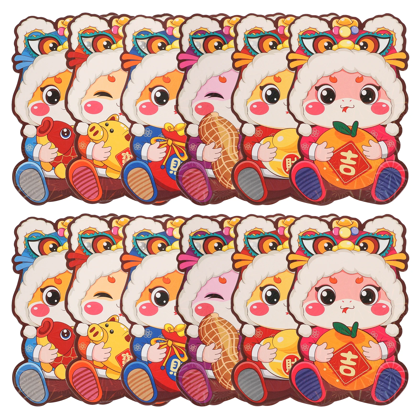 30pcs Cartoon Red Envelope Bags Large Capacity Snake Theme Chinese New Year Envelopes Kids Family Spring Festival Hong Bao Cash