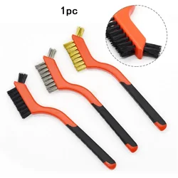 7 Inch Industrial Cleaning Brush Brass Nylon Stainless Steel Wire Hard Bristle Brush Rust Remover Cleaning Gap Brush Hand Tools