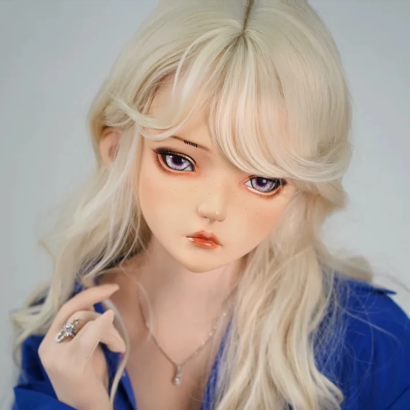 Maski BJD z żywicy, półgłowa/cała głowa, oczy Kigurumi, crossdress, cosplay, japońskie anime, maski Lolita, oczy i peruka