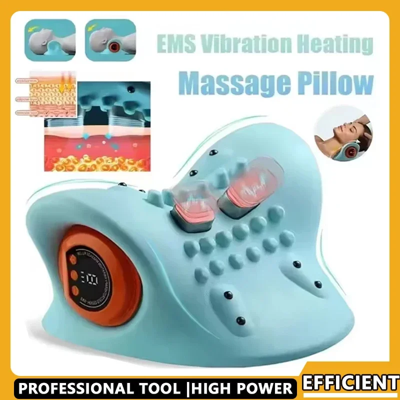 

Electric Cervical Neck Massager Traction Head Acupoint Pillow Shoulder Body Stretcher Chiropractic Therapy Heat Function