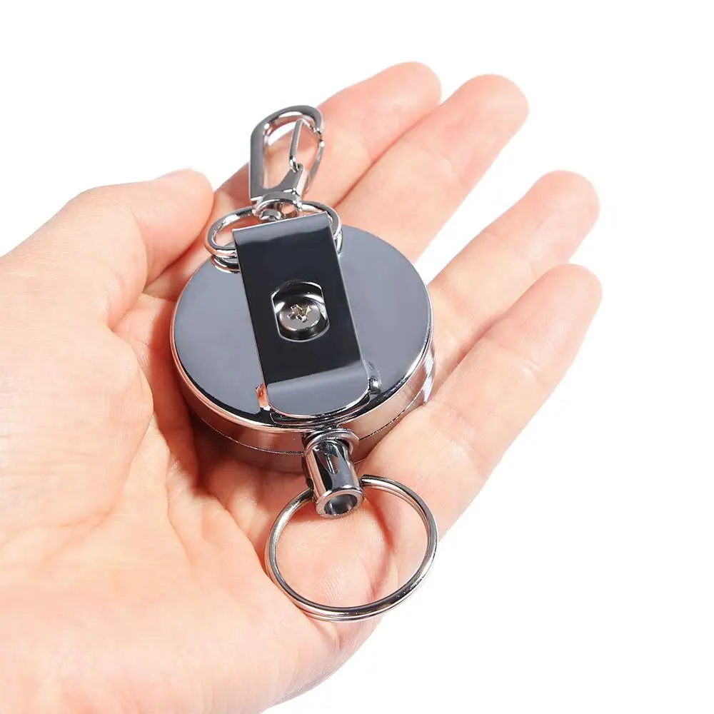 

High Resilience Portable Badge Reel Anti-lost Metal Safety ID Card Holder Burglar Trinket Key Buckle