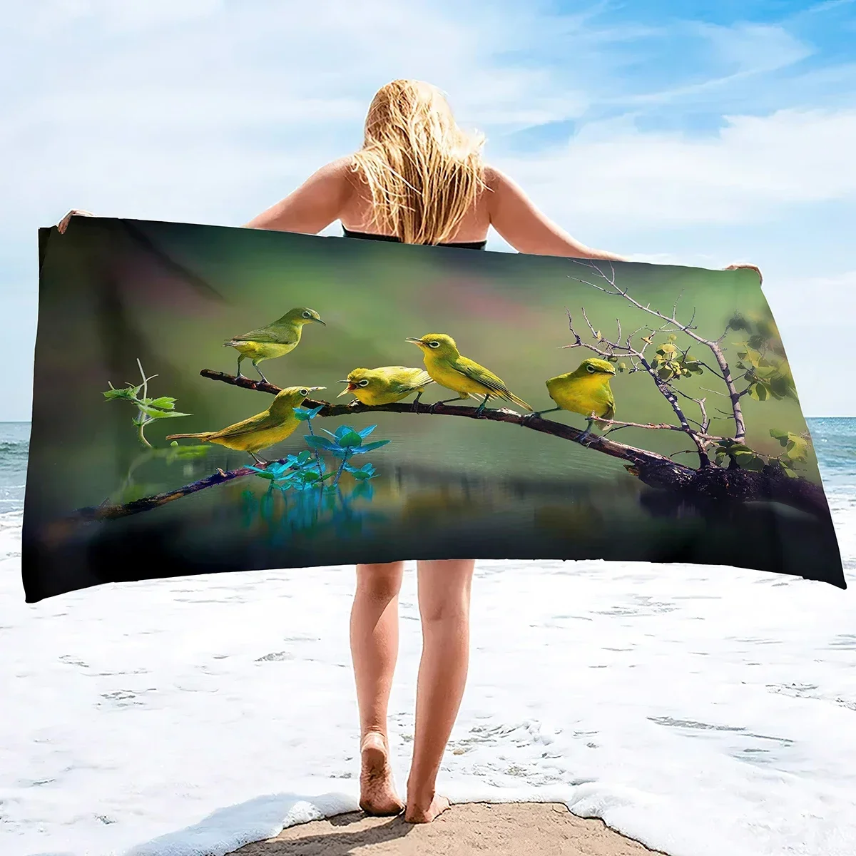

Bird Beach Towels Quick Dry Microfiber Soft and Absorbent Bath Towel Outdoor Travel Oversized Large Beach Towel for Adults Kids