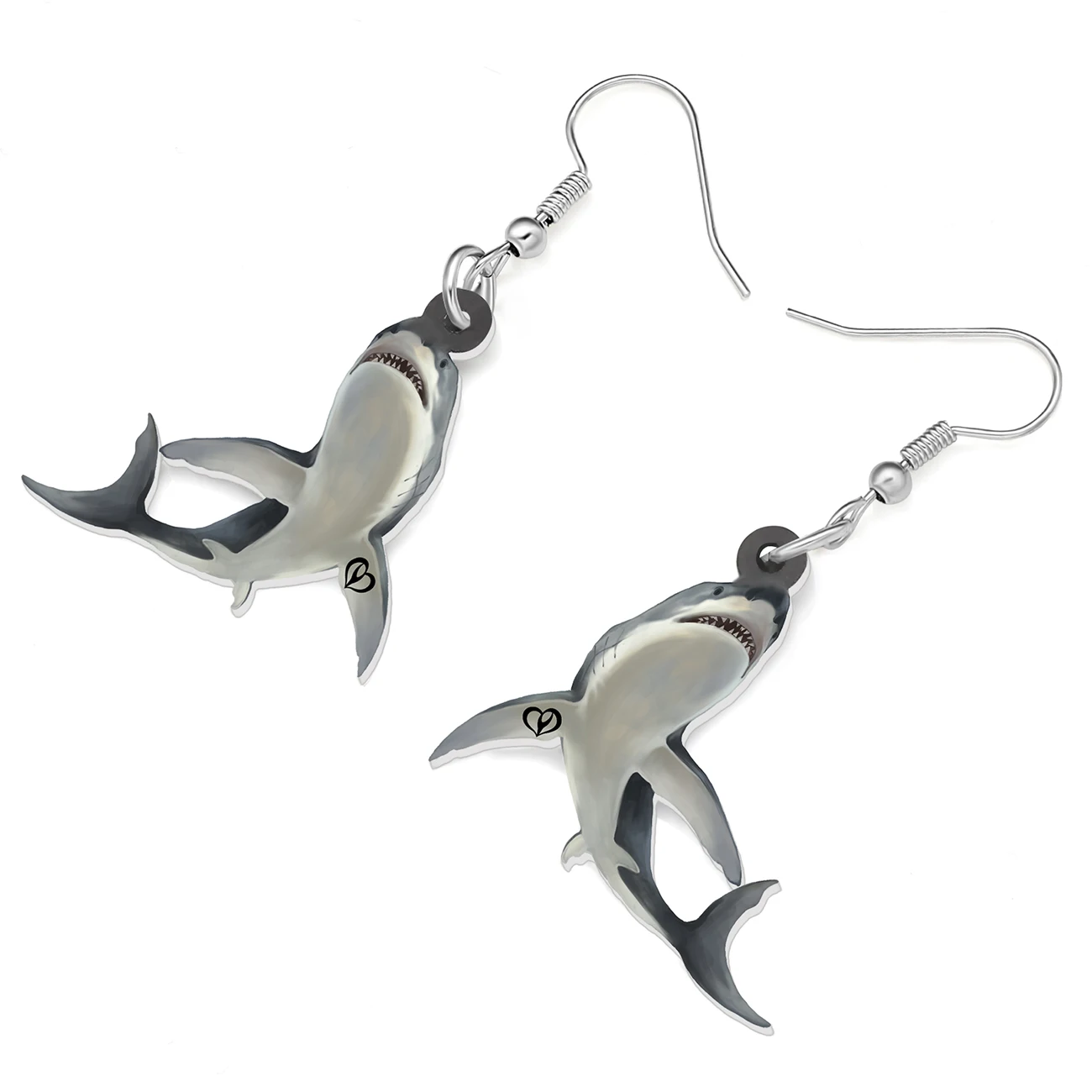 NEWEI Acrylic Ocean Sea Black Shark Fish Earrings Long Drop Dangle Animals Jewelry For Women Teens Charms Gift Collection