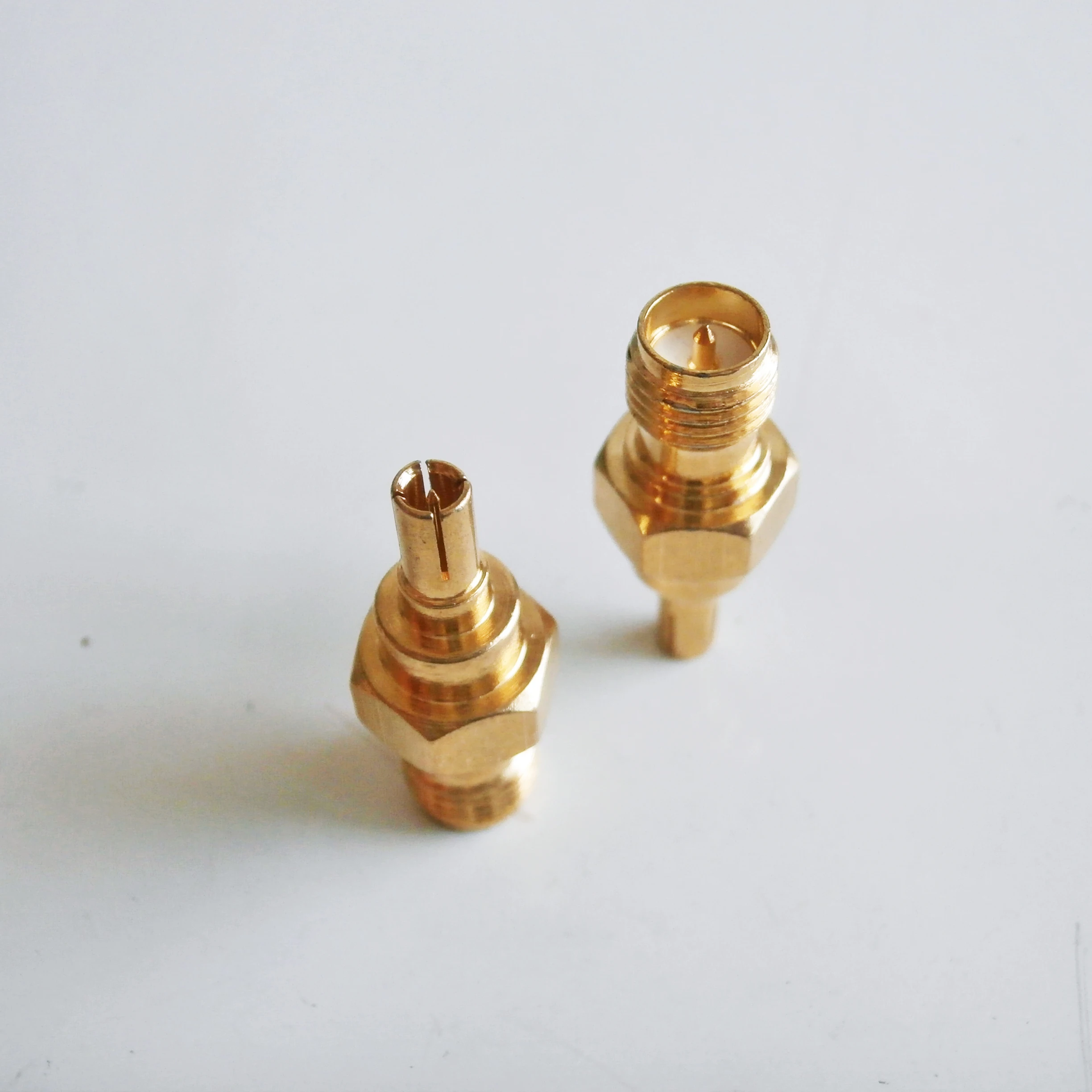 1X Pcs RP-SMA RPSMA RP SMA Female To CRC9 Male Plug RPSMA To CRC9 Connector Socket GOLD Brass Straight Coaxial RF Adapters