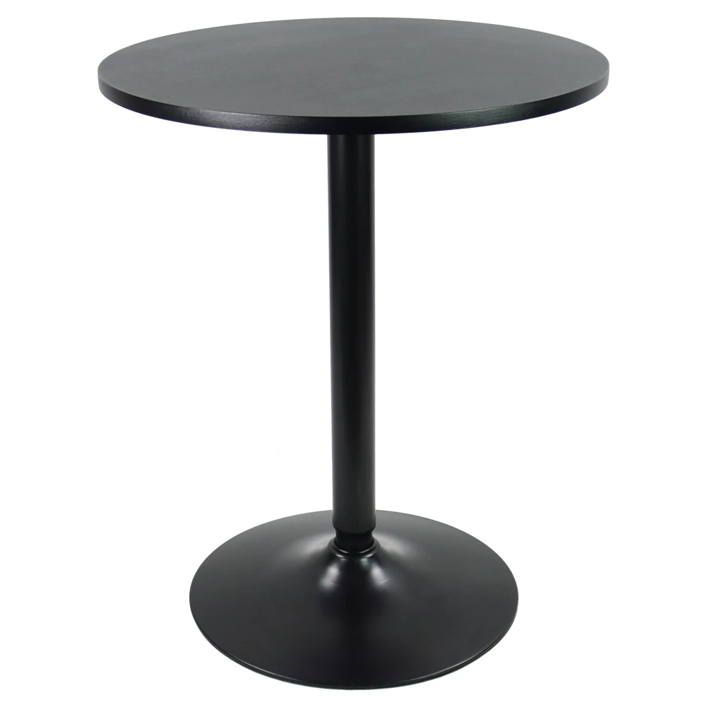 Kktoner Ronde Bartafel 23.6-Inch Top Voor Cocktailbar Pub Eetbistro (28.7 Uur, Zwart)