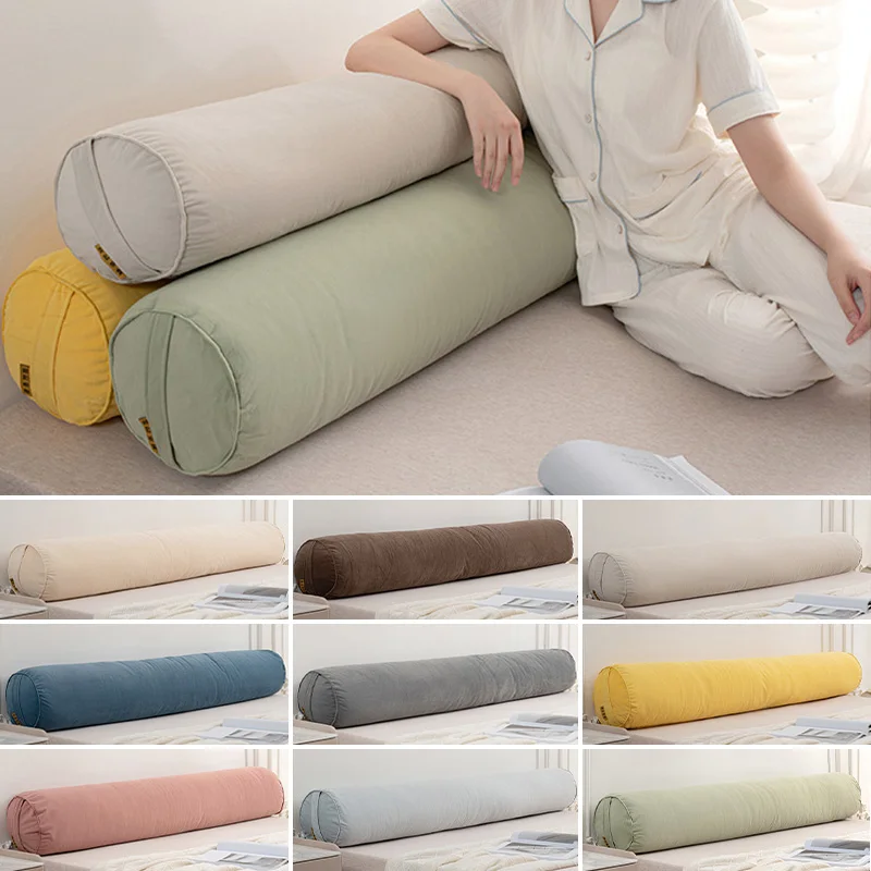 100/120cm Long Cylindrical Pillow with Handle for Neck Back Leg Support Removable Washable Pregnant Women Use Bedroom Pillow