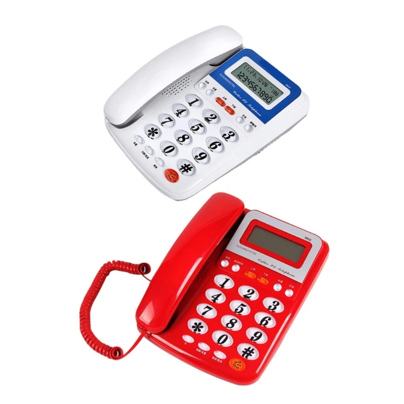 D016 Desktop Telephone for Business Caller Display Landline Phone with Handsfree Dialing Calculator Multiple Function