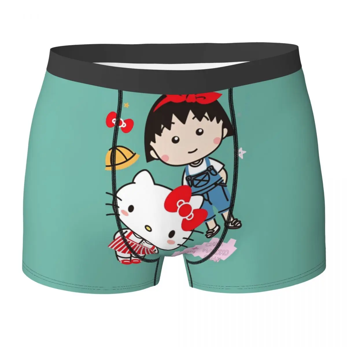 

Chibi Maruka-chans Shorts Briefs Hellos Kittys Underwear Quality Men Breathable Boxershorts Pattern Plus Size Panties
