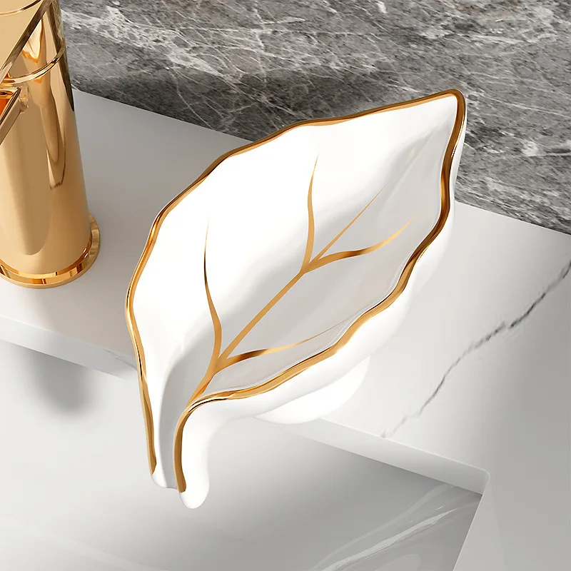 Soap Dish Soap Holder Drain Tray Case Box Rack Kitchen Bathroom Modern Ceramic Soap Tray Organization Household