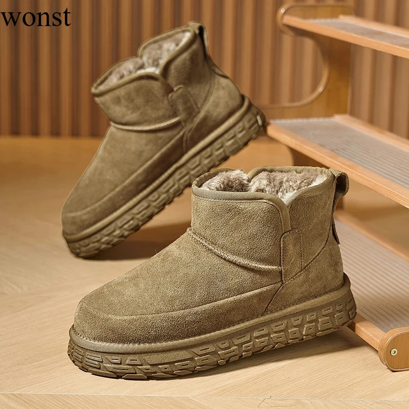 

Wonst Waterproof Men’s Winter Boots, Faux Fur Lined & Breathable, Chunky Sole for New Year’s Brunch & Snow Adventures