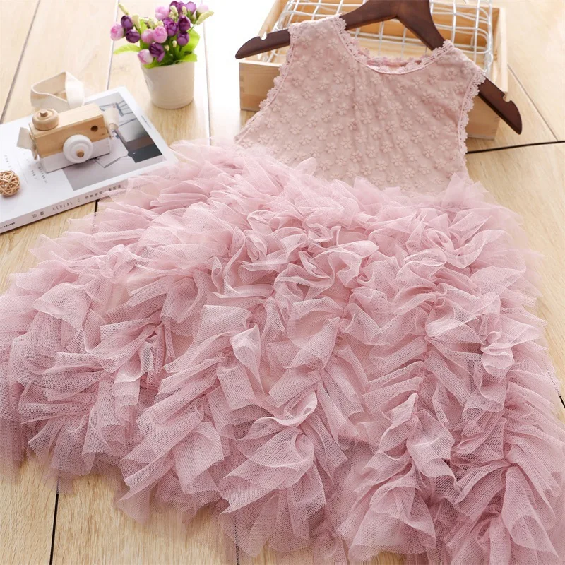 Princess skirt girl fluffy gauze summer 2024 new cake skirt children's baby stylish dress gauze skirt super fairy