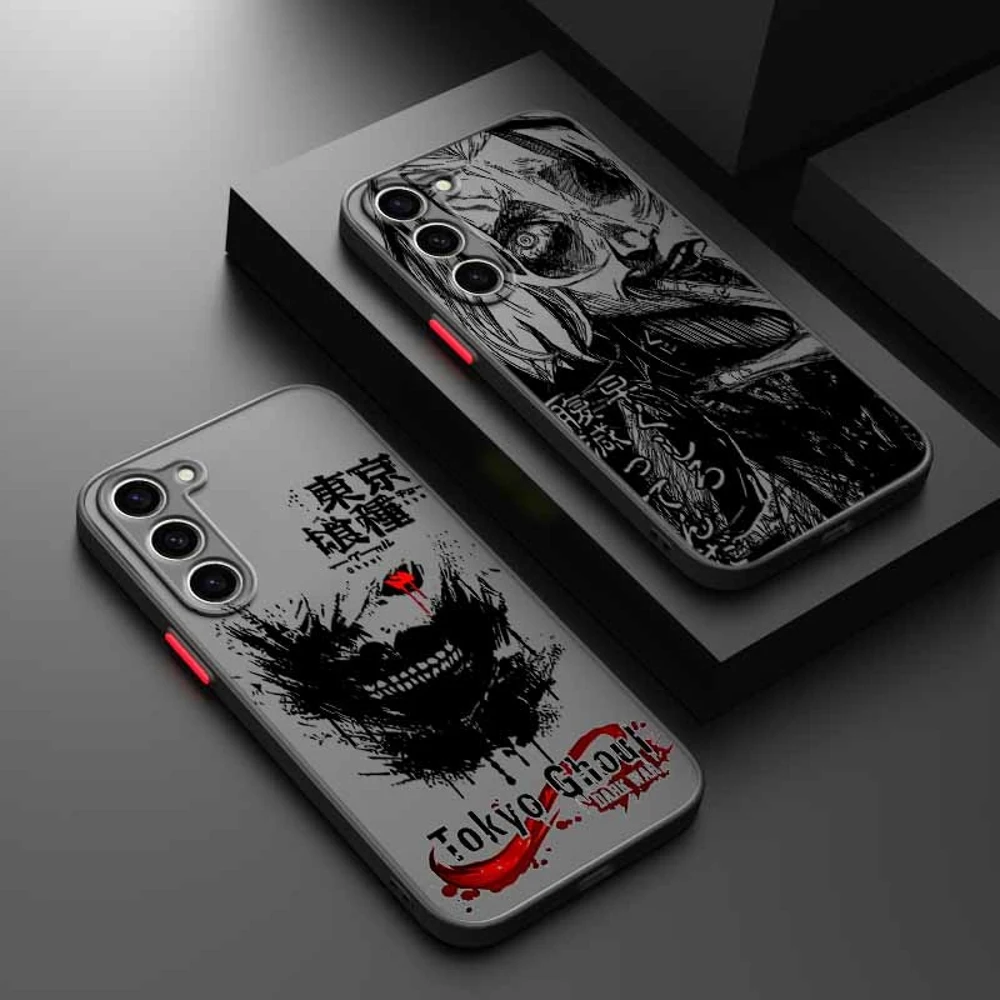 T-Tokyo G-houl Anime Cover For Samsung S25 S24 S23 S22 S21 S20 S10 Ultra Plus Frosted Translucent Funda Soft Silicone Phone Case