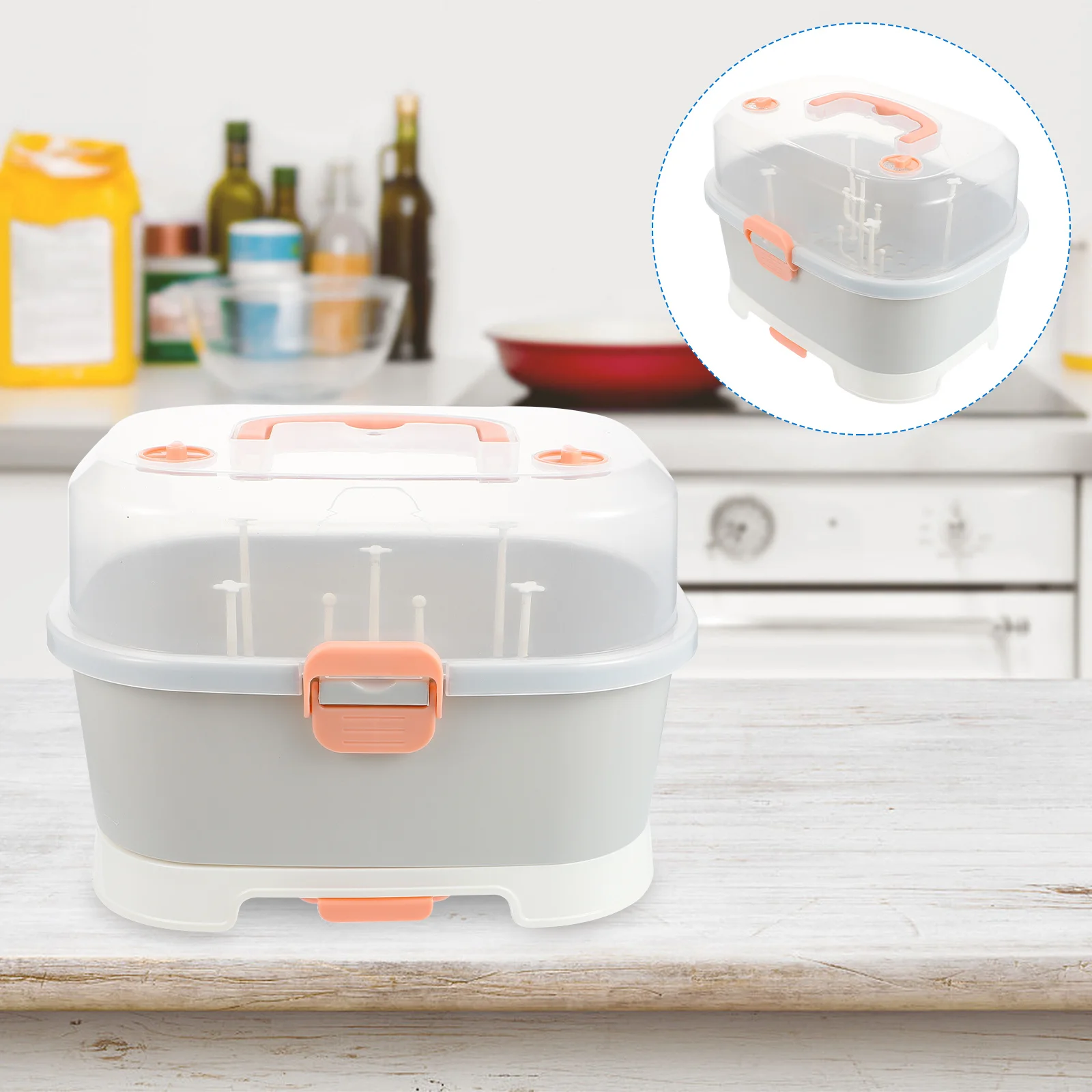 

Portable Milk Bottle Storage Case Grey Practical Safe Durable Box for Travel Home Outdoor Use Milk Bottle Case