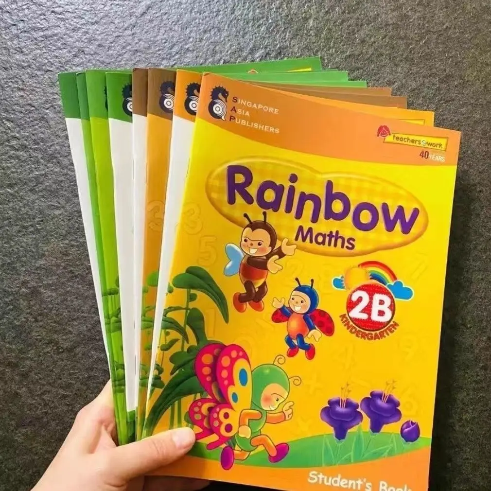 

8 Books SAP Rainbow Maths Singapore Kindergarten Books 3-6 Years Old Preschool Math Enlightenment CPA Teaching English Textbook