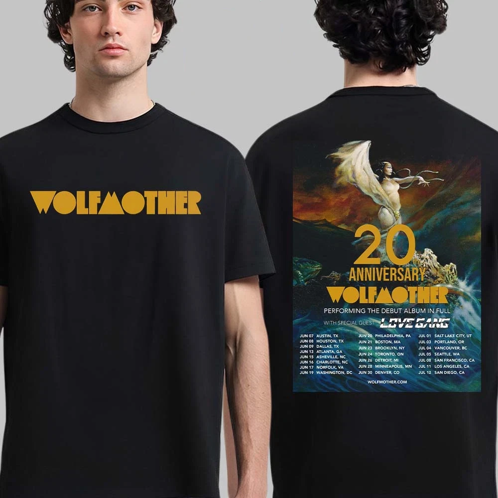 Wolfmother Self Titled LP Album Cover Band T-Shirt Cotton Graphic Tee Men Women Summer Streetwear