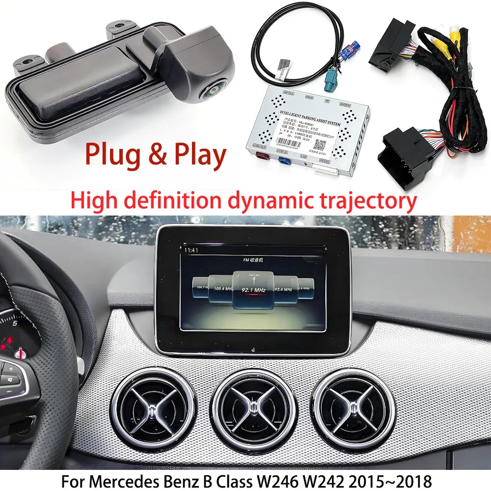 HD Dynamische Flugbahn Decoder box Rückansicht Kamera Für Mercedes Benz B Klasse W246 W242 2015 ~ 2018 Original bildschirm NTG 5,0/5,1/5,2