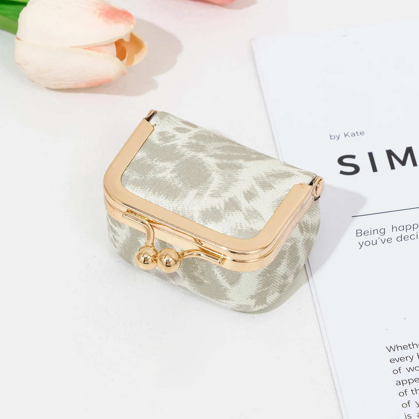 Multicolor Leopard Print Mini Kiss Lock Jewelry Earbud Coin Storage Pouch Portable Travel Handbag Charm Gift For Women