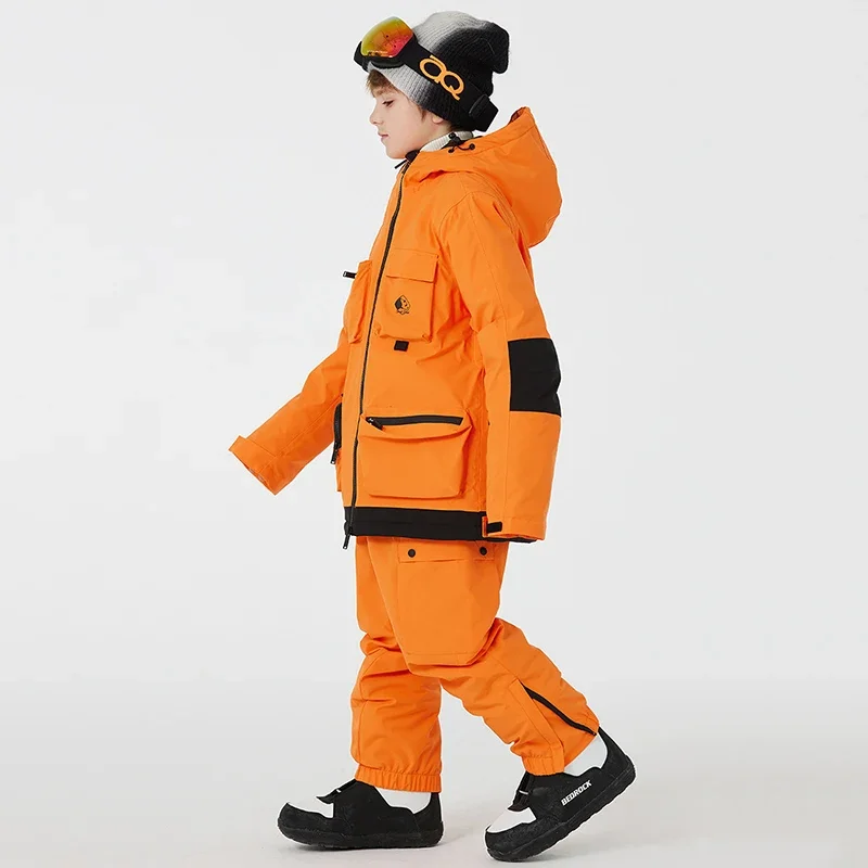 Survêtement de ski pour enfants, vêtements de sport de plein air, pantalons de neige pour enfants, trempés, épais, chauds, garçons, filles, hiver, nouveau, 2025, 506