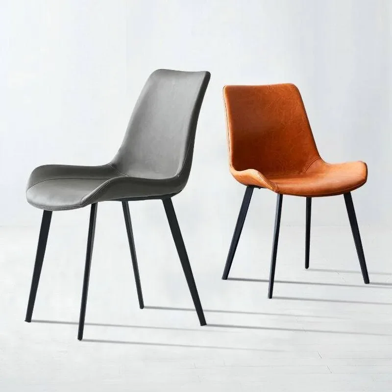 chair, milk tea shop dessert shop back negotiation chair, wrought iron curved plate soft bag chair, hotel book chair 5