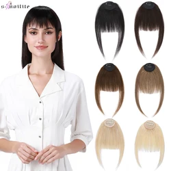 S-noilite Natural Hair Bangs 9g Fringe Human Hair With Temples 11Inches Non-remy False Hair Bang Hair Clip Front Bangs For Women