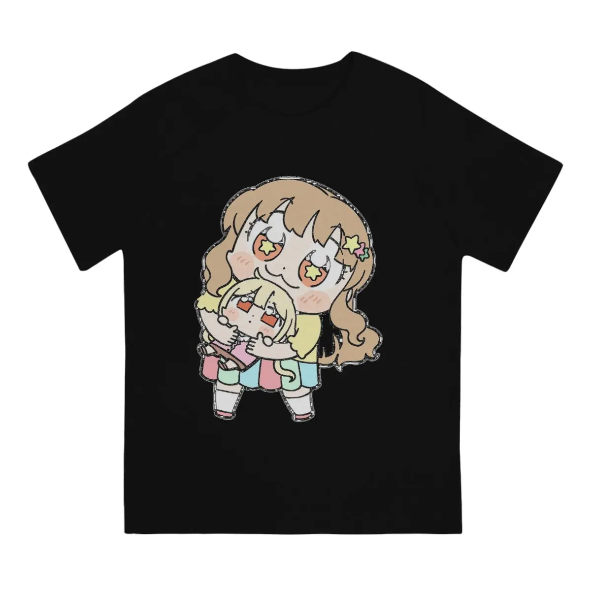 Kirarin Creative TShirt for Men Kirari And Anzu Round Collar Basic T Shirt Distinctive Birthday Gifts Tops