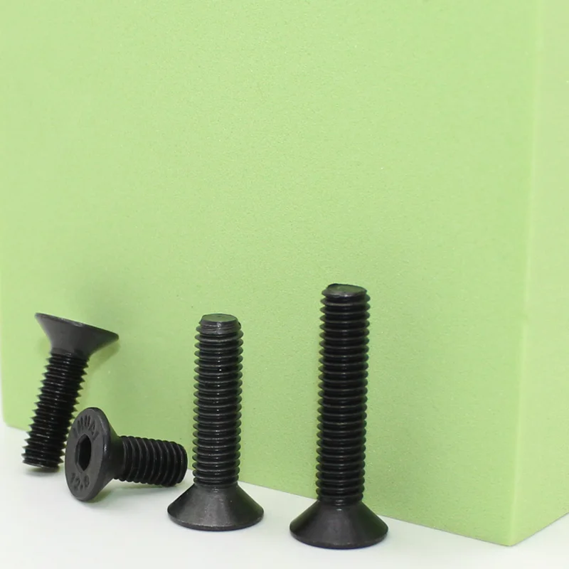 Senkkopf-Sechskantschrauben-Muttern-Set mit flachem Kopf, M2, M3, M4, M5, M6, schwarzer Stahl der Güteklasse 10,9, Innensechskant-Inbusschraube mit Senkkopf – Detail 7