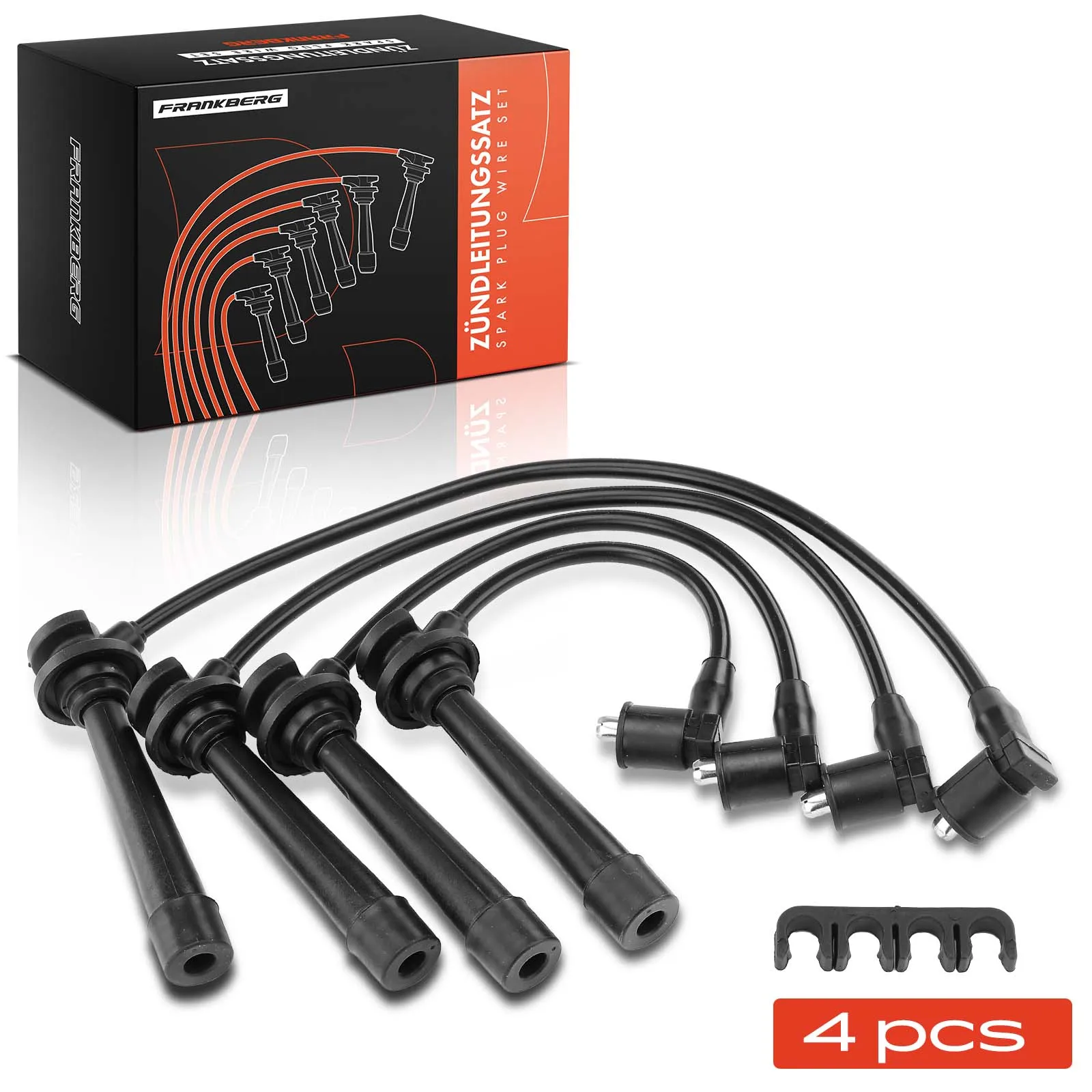 Frankberg 4x Ontstekingsset Ontstekingskabel voor KIA Rio DC Shuma FB Carens 2 FJ 1.6L 1.5L 2000-2005 OK30F-18-140 27400-2X140 7580