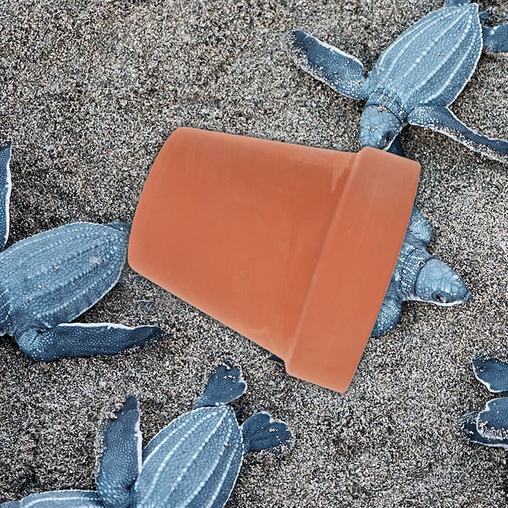 

2Pcs Turtle Hideout Pottery Clay Basking Platform Turtle Rest Play Habitat Reptile Shelter Terrarium Ornament Reptile Supplies