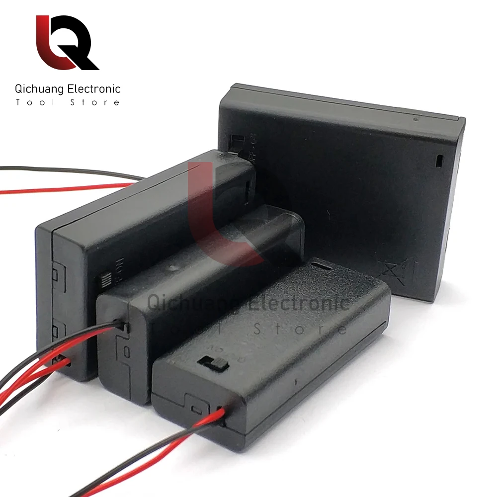 Hochwertige DIY Batterie Box 2 3 4 Slots AA AAA Batterien Container Mit Schalter&Abdeckung für 18650 AA Schwarz Batterie Aufbewahrungskoffer