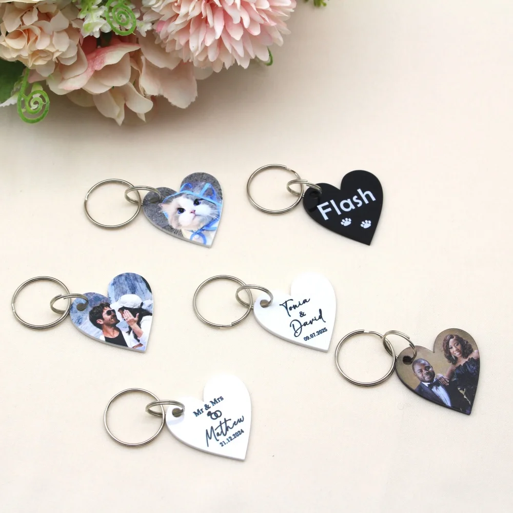 1pc Photo Custom Arcylic Keychain, Memorial gifts, Pet Keychain, Personalized Print Pet Photo Keychain, Love Memorial Keychain