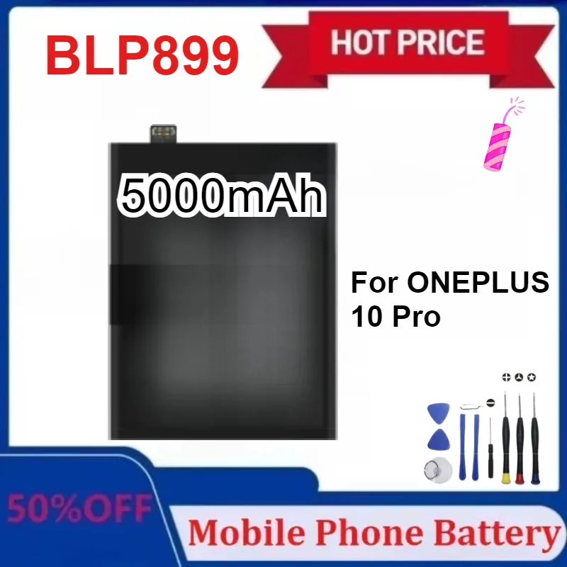 

Upgraded 5000mAh BLP899 Mobile Phone Batteries for ONEPLUS 10 PRO Phone Replace Battery with Free Tool