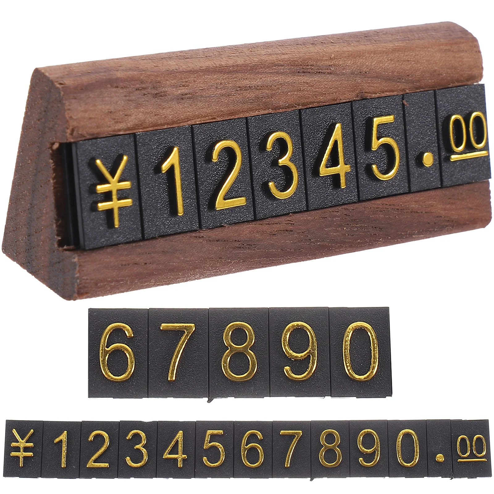 

1 set 1 Set Of Wooden Price Display Cubes Clear Digital Bars Customizable Adjustable Pricing Tags Stand Blocks For Jewelry Store